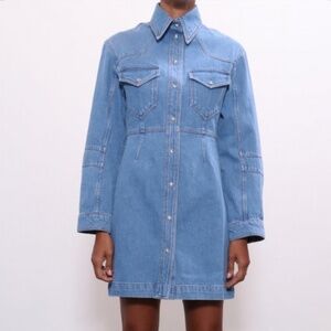 Nanushka vilma denim skater dress